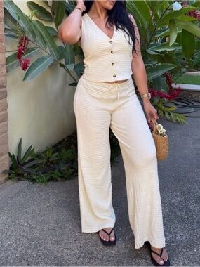 Zara Structured Textured Pants and vest Matching set